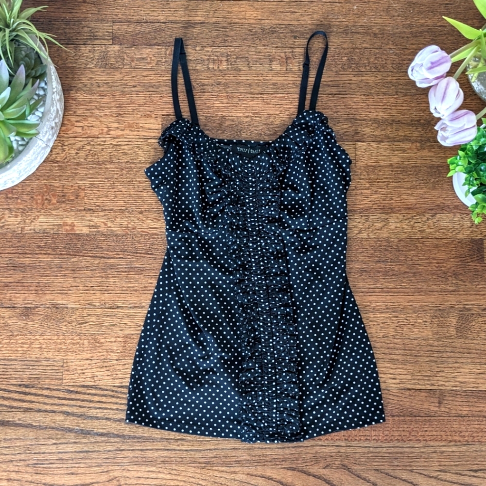 Black doll ruched tank top